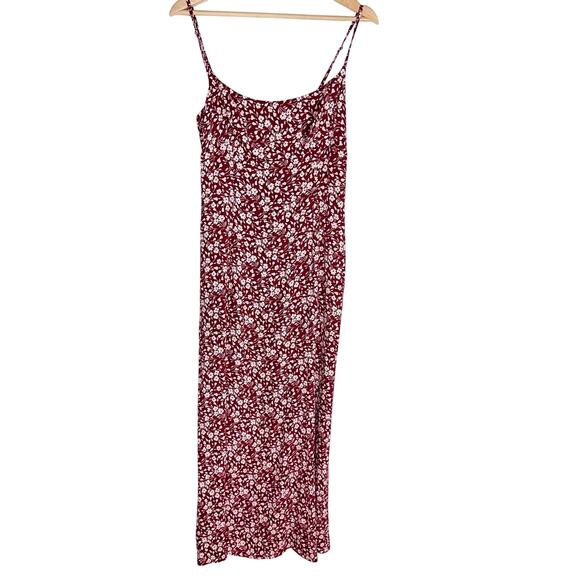 Reformation Liya Dress Flower Girl Midi Spaghetti Strap | Red Floral | SZ 8 - Picture 5 of 13